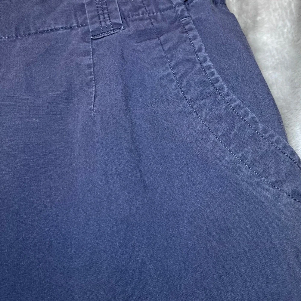 Talbots Womens Size 12W Petites Stretch Capri Pants Blue Casual‎ Rolled Cuffs